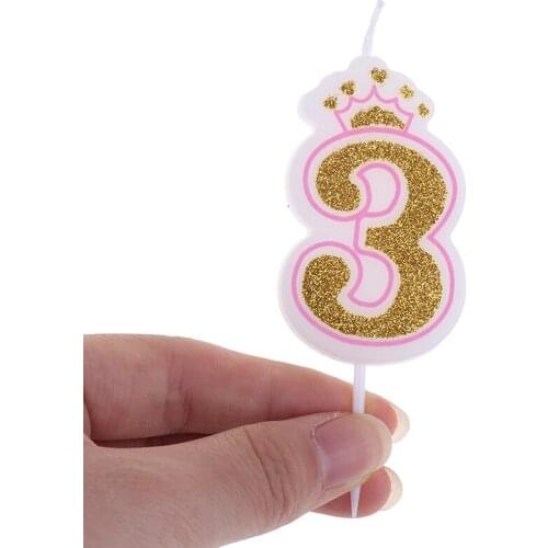 Birthday Candles 1 2 3 4 5 6 7 8 9 0 Gold Kids Birthday Candles for Cake Party Supplies Decoration Cake Candles