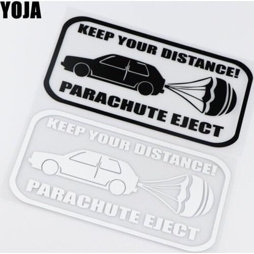 YOJA 20X9.7CM KEEP YOUR DISTANCE PARACHUTE EJECT Vinyl Car Sticker Decal ZT2-0062