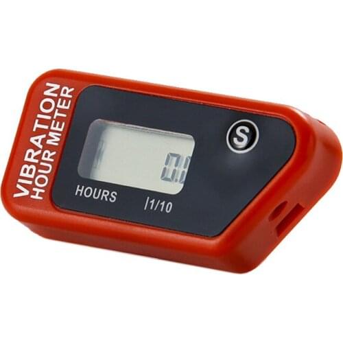 Resettable LCD Wireless Vibration Hour Meter For lawn mower snowmobile ATV marine.Free Shipping!Red RL-HM016B