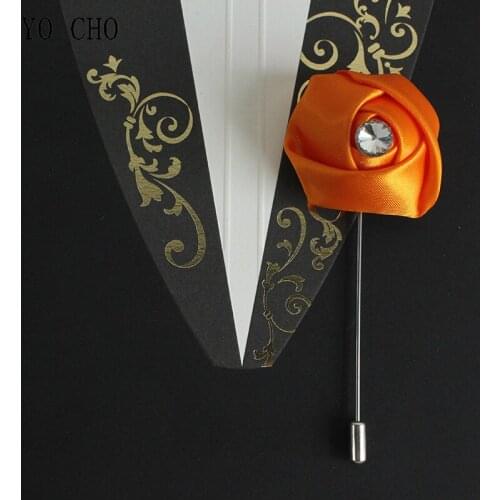 High Grade Silk Rose Flower Bridesgroom Boutonniere Men Suit Accessories Artificial Flower Diamond Decor Wedding Boutoniere