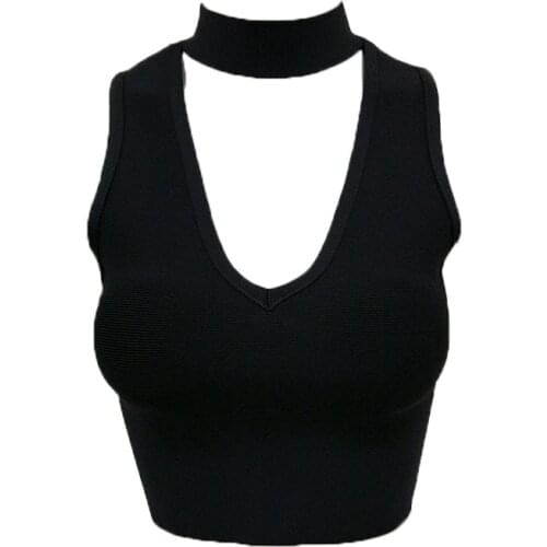 Elegant Bandage Top Tank Women Vest 2020 New Arrival High Quality Sleeveless Party Club Sexy Summer Crop Top