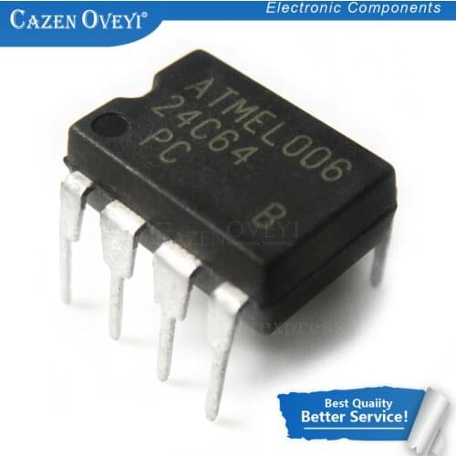 10pcs/lot AT24C64N 24C64 24C64AN AT24C64 DIP-8 EEPROM memory IC In Stock