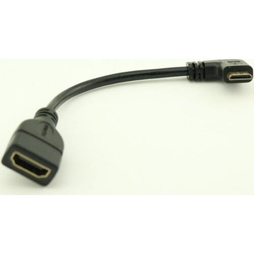 10pcs HDMI A Female to Mini HDMI C Male Right Angled Convertor Adapter Cable 1080P 20cm