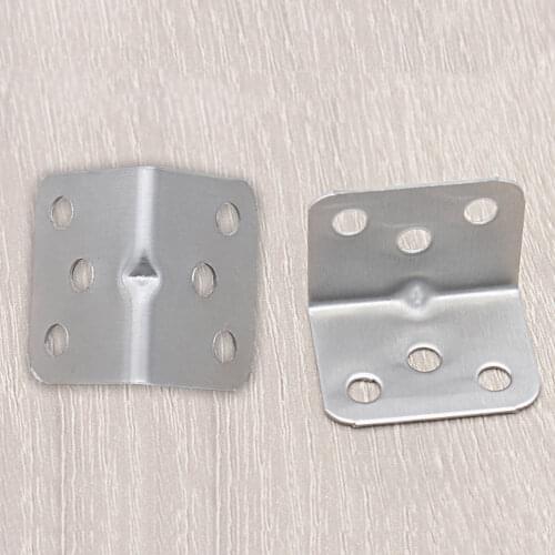 10pcs Stainless Steel Right Angle Code Corner Bracket Connectors 90 degree Table brace Cabinet Support Furniture hardware