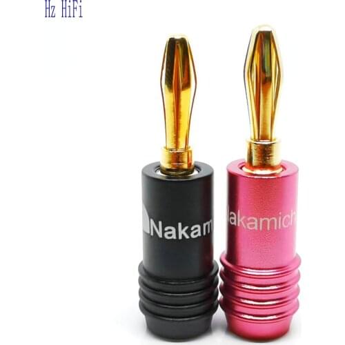 100PCS 24K Gold Plated Banana Plug Connectors Nakamichi 4mm Adapter Wire Connector Banana Plug For Musical HiFi Audio