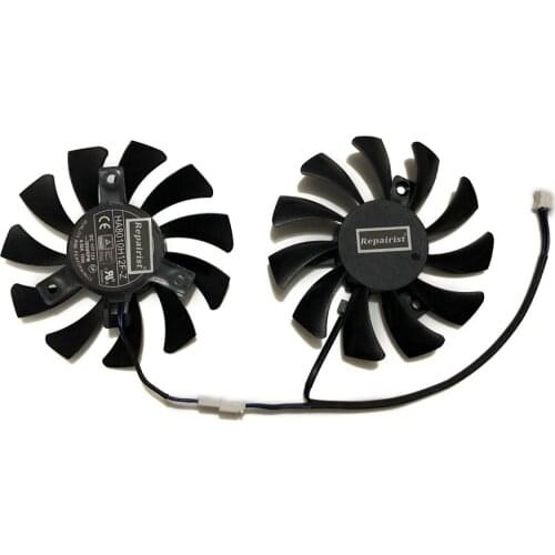 2pcs/set 75MM 40MM 2Pin GTX750 N750 GPU Cooler Graphics Card Fan For MSI N750Ti-2GD5TOCV1 N750Ti-2GD5OC VGA Card Cooling