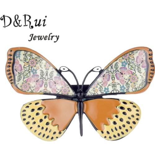 2020 Enamel Yellow/ Pink Butterfly Brooches For Women Child Fashion Animal Pins Wedding Pin Alloy Jewelry High Quality Brooch