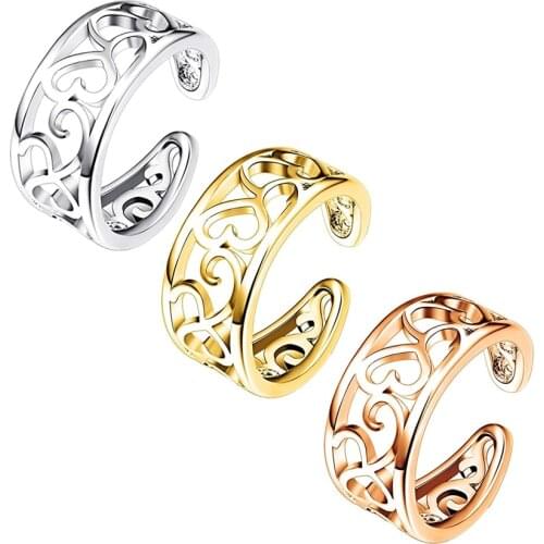 3 Pcs Three Colors Toe Rings Set for Women Flower Summer Beach Midi Finger Adjustable Open Tail Ring Set Foot Jewelry Wholesale