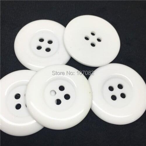 50pcs 38mm Round Tire Resin Sewing Buttons Craft Scrapbooking Cardmaking White Color 4 Holes