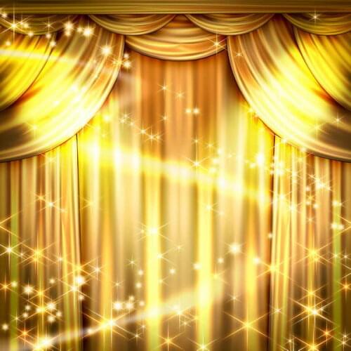 Sparkly Glitter Gold Curtains Photography Backgrounds polyester or Vinyl cloth High quality Computer print party backdrop