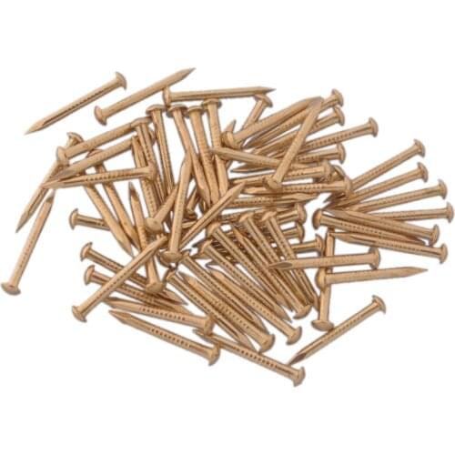 21X2MM Chinese Archaize Round Head Gold Antique Pure Copper Bronze Wooden Nails for Furniture DIY Decorative Boxes 50pcs