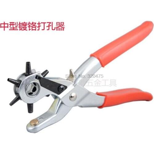 By dhl 50pcs practical Revolving Leather Punch Eyelet Plier Hole HeavyDuty Canvas Belt Plastic Puncher 6 Sizes