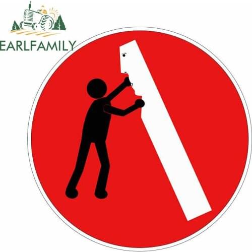 EARLFAMILY 13cm x 10.3cm for Red Road Sign Vinyl Car Stickers Kids Room Family Laptop Anime Surfboard Bumper Window Decal