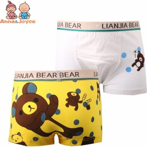 2pcs/ Lot Cotton Underwear for Boys Cartoon Cute Kids Boy Boxer Bear Children Underwear