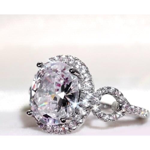 Huitan Newly-designed Women Wedding Bands Jewelry Engagement Rings Big Oval CZ Stone Luxury Anniversary Gift Fashion Accessories