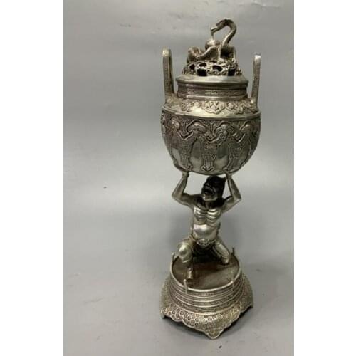 China White copper lohan Incense burner crafts statue