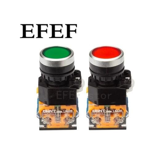 Button switch self reset switch button lay39b (la38) - 11bn red green flat button mushroom head