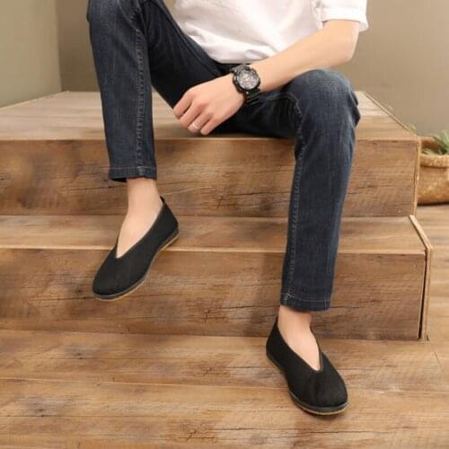 Summer wind black cloth shoes Chinese style mesh casual trend old Beijing mesh shoes men