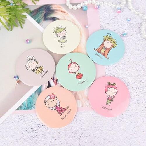 Cute GirlPocket Makeup Mirror Cosmetic Compact Mirrors Espelho De Maquiagem Espejos De Bolsillo Friut Design Round Mini Mirror