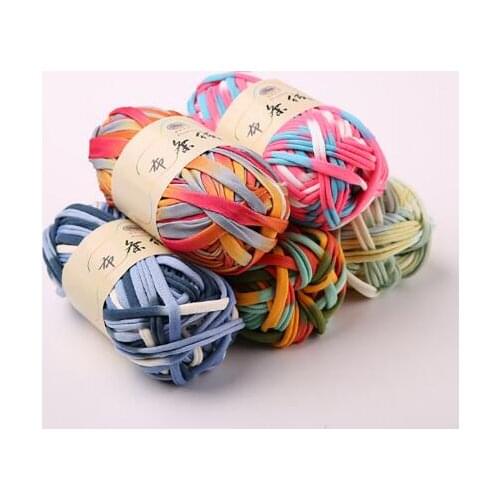 Fancy cloth yarn for handmade crochet bag soft cotton blended yarn for hand knitting blanket cushion 2cm 30m