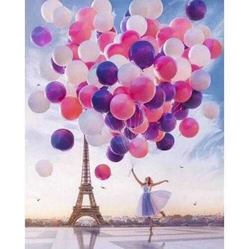 Diy Painting By Number For Balloon Girl Home Decoration Oil Painting By Numbers Full Set For Adult Coloring By Number Kit Gift