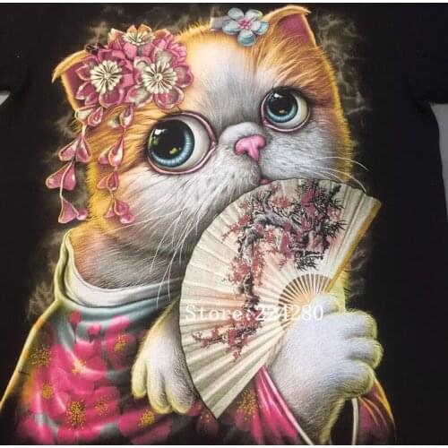 Cute cat animal personality fan Arts Needlework 14CT Canvas Unprinted Handmade Embroidery Cross Stitch Kits DIY Home Decor