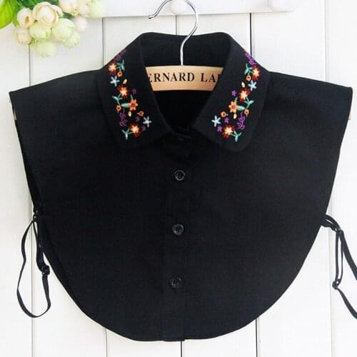 Fashion Women Shirt Fake Collar Detachable Crystal Flower False Collars Lapel Blouse Top Lady Girl Clothes Accessories TT@88