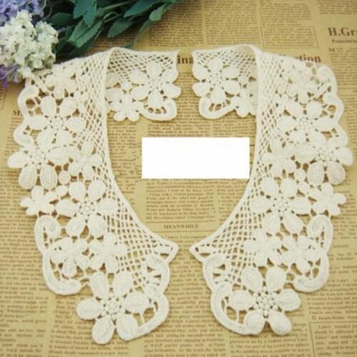 Patches fabric collar Trim Neckline Applique for dress/wedding/shirt/clothing/Sewing flower Floral lace flower cotton