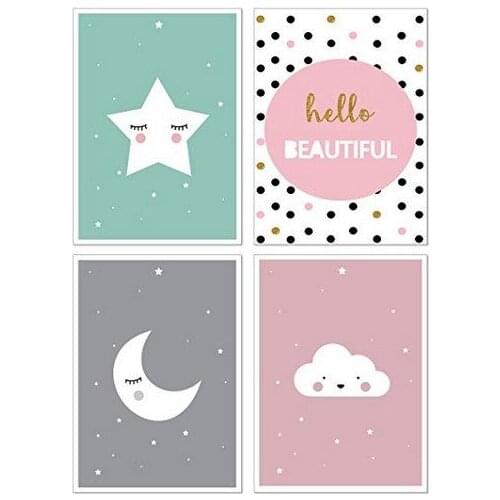 Wall Art Canvas Unframed Wall Pictures for Living Room Home Decoratiion Painting for Kids Anime Poster Cute for Girls