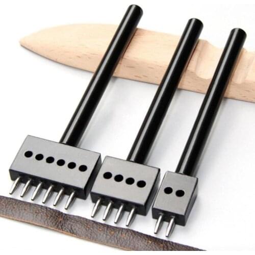 5mm Leather Craft Tools Hole Punches DIY Round Stitching Punch Cut 2 Prong,4 Prong,6 Prong Leather Craft Punching Tool