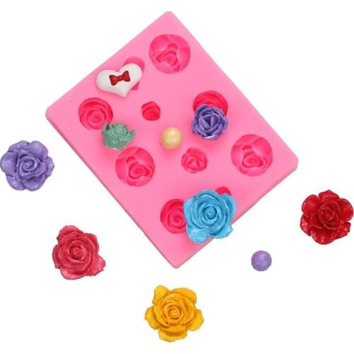 Rose Petals In Various Shapes and Sizes Sugar Silicone Mold DIY Chocolate Cake Decorative Clay Drop Mould 15-1095