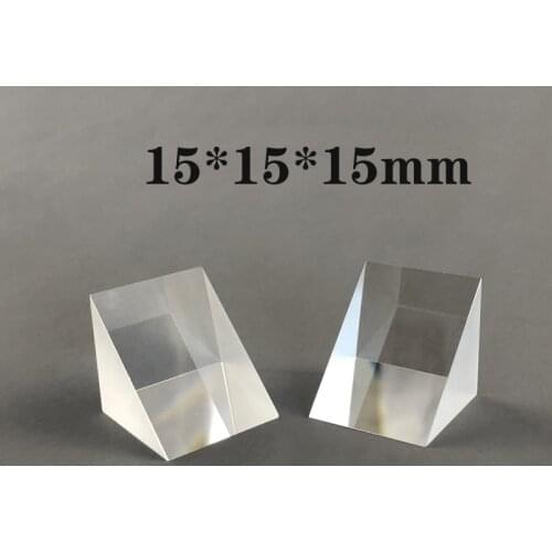 Right Angle Prism 15*15*15mm Optical K9 Glass Total Reflection Prism Teaching Experiment Wholesale Customization Surveying
