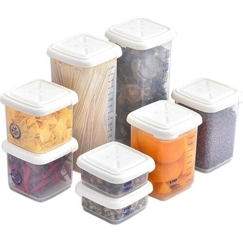 Rectangular Storage Boxes Cans For Storage Noodles Storage Bottles Plastic Jar Caja De Almacenaje Kitchen Transparent Box 1 Pcs
