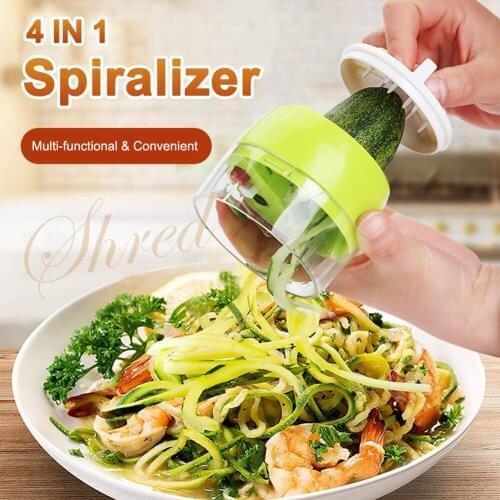 Handheld Spiralizer Vegetable Fruit Slicer Adjustable Spiral Grater Cutter Salad Tools Zucchini Spaghetti Maker