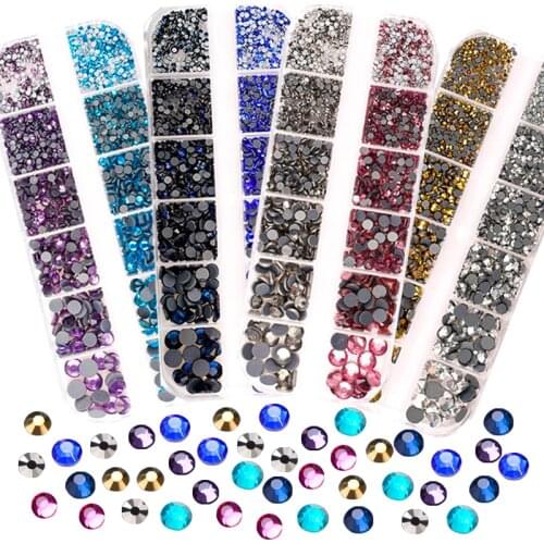 Strass SS4-SS30 Hot Fix Rhinestones/mix Color Glass Crystal Rhinestones Clear AB Flatback Rhinestones for Clothes DIY Decoration