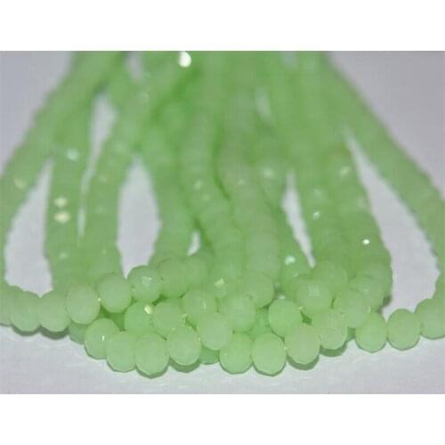 Loose 3mm-8mm Opal Green Color Faceted Rondelle Glass Crystal Beads DIY Hand Craft For Clothing&Garment Art Decoration