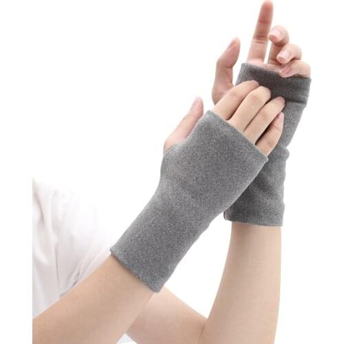 Unisex half-finger warm gloves for autumn and winter thickened and velvet high elasticity driving writing game scar tattoo