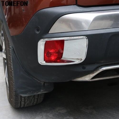 TOMEFON For Peugeot 3008 GT 2017 2018 ABS Chrome Rear Tail Fog Light Lamp foglight Cover Trim Auto Exterior Accessories 2pcs