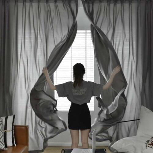 Blackout Curtains Luxury Tencel Velvet Yarn Plain Window Screen Curtain Panel Heat Insulated Drape for Home Living BedroomTJ3849