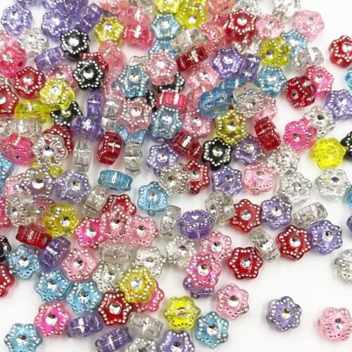 100 pcs Mix Acrylic Rhinestone FlatBack Flowers stones and crystals crafts