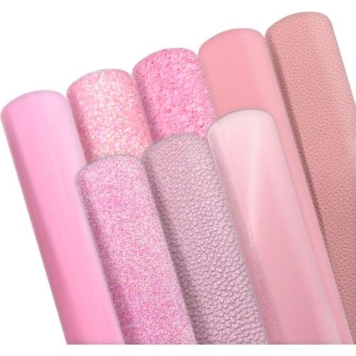20*33cm Pink Faux Synthetic Leather Fabric For Bows Leather Crafts DIY Handmade Material,1Yc14880