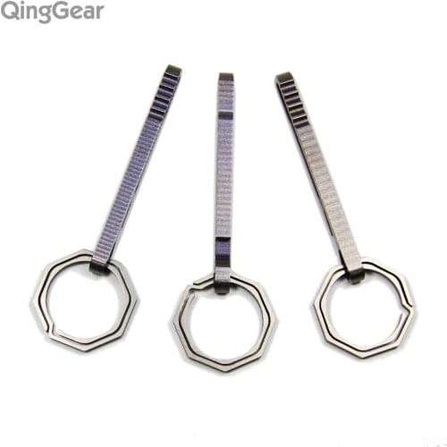 3SETS QingGear KeyRing1+ HangClip Titanium Split Key Holder Pocket Clip Lightweight Solid Key Tool EDC , Tool Set