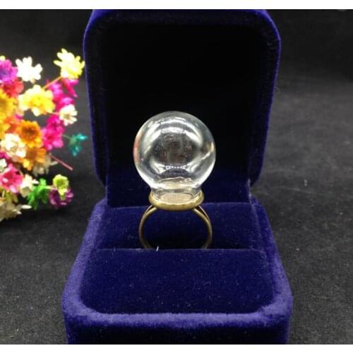 300sets/lot 20*12mm round ball Glass Bubble glass globe adjusted rings clear Ring classic tray DIY glass dome glass cover vials