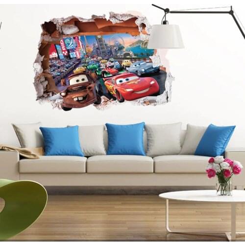 3D Sticker Auto Union Cartoon Style Wall Sticker Remove Waterproof PVC Art Home Decor Mural Vinyl Childrens Bedroom Decal