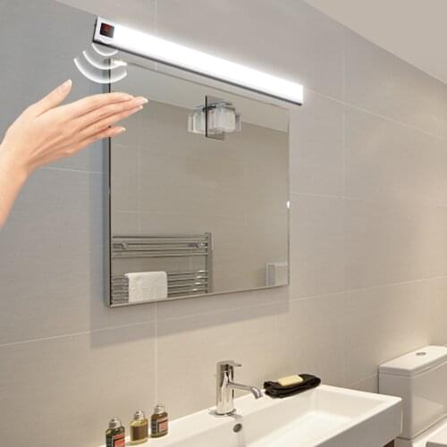 40CM 20CM Rechargeable Super Thin LED Wall mirror Front Lamp Hand Waving On Off Motion Sensor Light mirror bathroom For Makeup