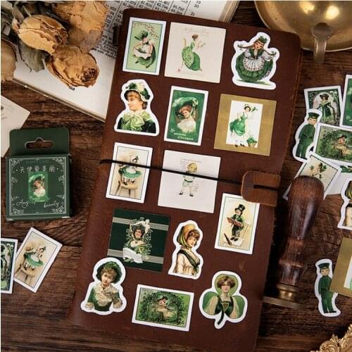 46 X Retro Stickers Beauty Angel Paper Sticker Album Diy Diary Sticker Handbook Decoration Label Scrapbooking Sticker Lable