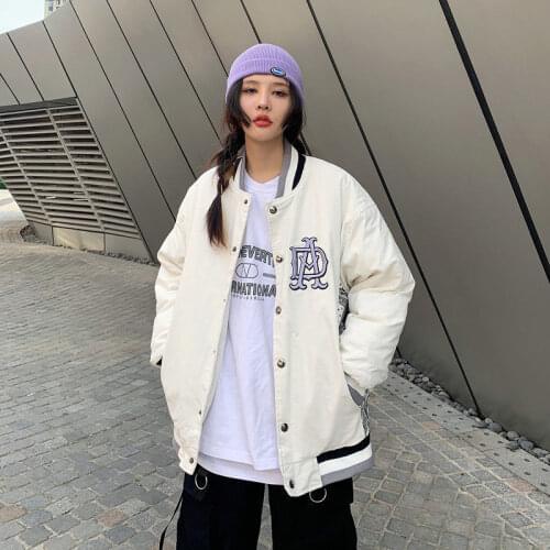 Black Coat Baseball Jacket Bomber Female Men Button Women Clothing 2021 Harajuku Plus Size Streetwear Outerwear Goth Japanese