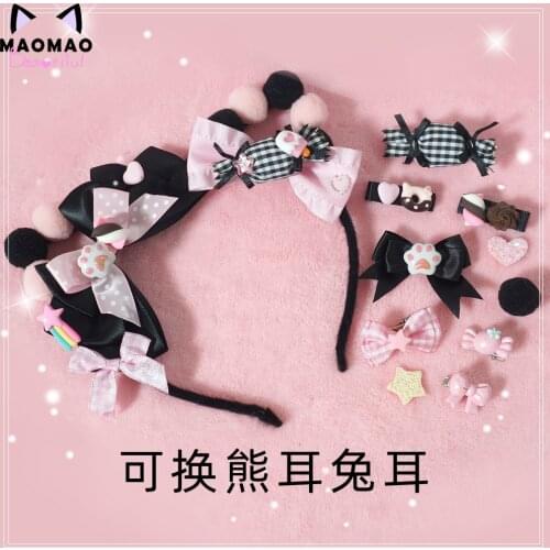 Black Powder Bared Sweet Lolita Small Black Sweet Side Clip Cute Sweet of Hairpin Headdress