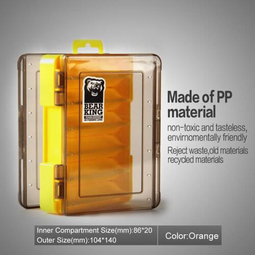 BEARKING Doublex Sided Fishing Tackle Box 12 Compartments Bait Lure Hook Storage Box Fishing Accessories Plastic Storage Case