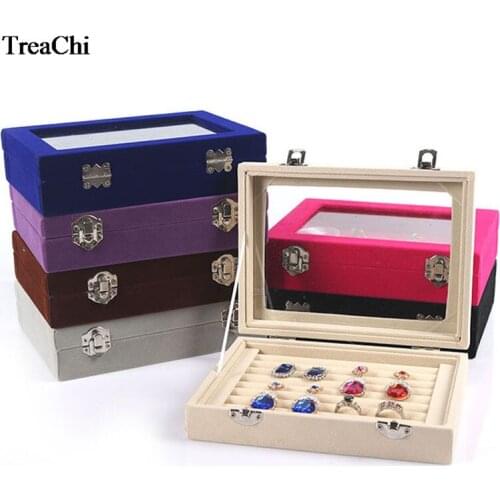 Flannelette Jewelry Box Ring Necklace Jewelry Display Plate Grid with Cover Jewelry Box Jewelry Organizer Jewelry Display Stand